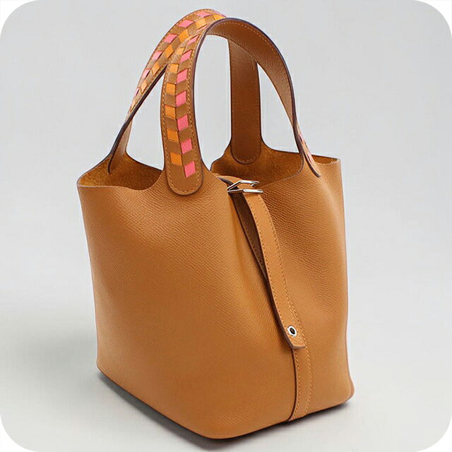 中古 エルメス ハンドバッグ ユニセックス ブランド HERMES  ピコタンロックPM トレサージュ ゴールド USDHE115394011