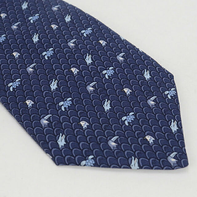 エルメス 近年モデル シルクタイ ネクタイ 紺 ネイビー /SS ■OS 中古 エルメス ネクタイ メンズ ブランド HERMES シルクタイ ネイビー