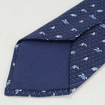 中古 エルメス ネクタイ メンズ ブランド HERMES シルクタイ ネイビー USDHE115440011