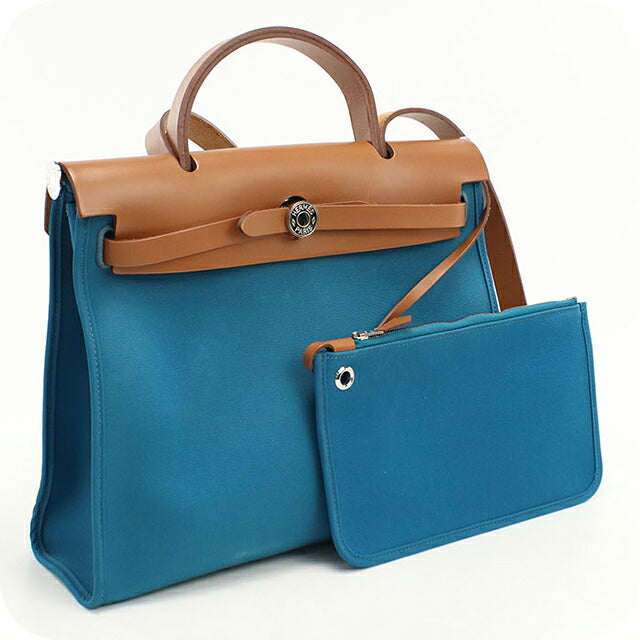 Used Hermes Handbag Ladies Brand HERMES Ale Bag Zip PM Blue USDHE115791011
