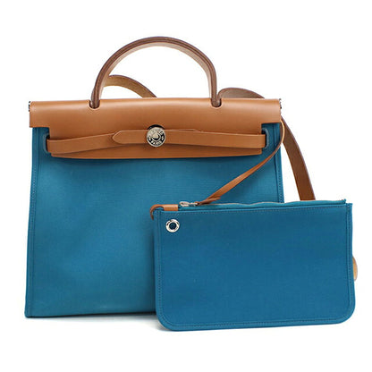 Used Hermes Handbag Ladies Brand HERMES Ale Bag Zip PM Blue USDHE115791011