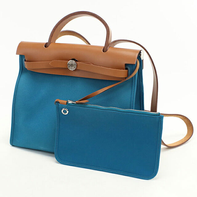 Used Hermes Handbag Ladies Brand HERMES Ale Bag Zip PM Blue USDHE115791011