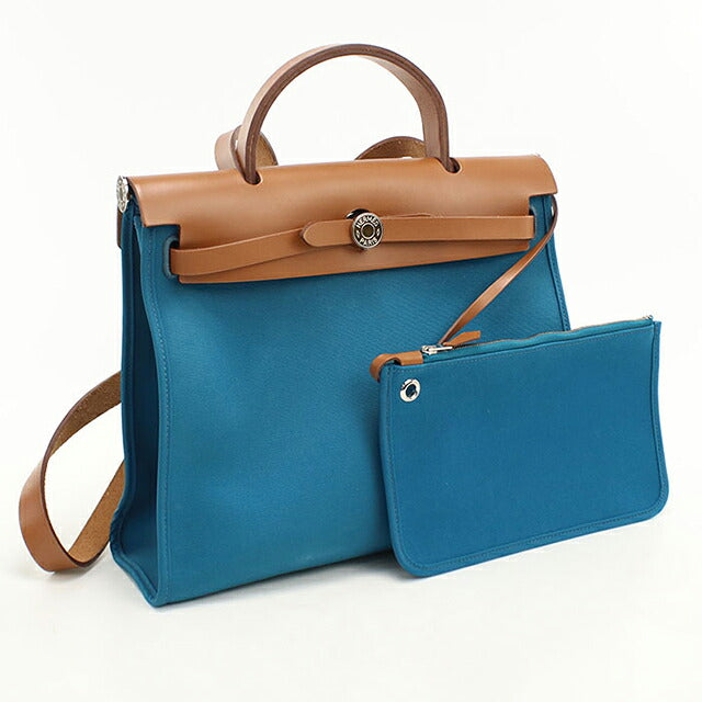Used Hermes Handbag Ladies Brand HERMES Ale Bag Zip PM Blue USDHE115791011