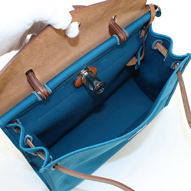 Used Hermes Handbag Ladies Brand HERMES Ale Bag Zip PM Blue USDHE115791011
