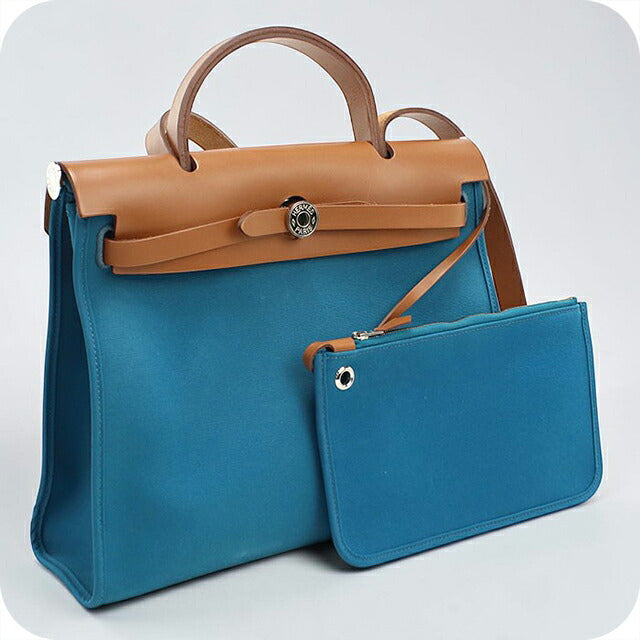 二手 Hermes 手提包女士品牌 HERMES 啤酒袋拉链小号 HERMES 蓝色 USDHE115791011