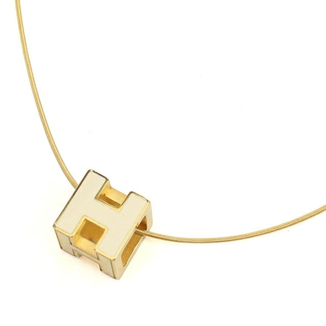 中古 エルメス ネックレス レディース ブランド HERMES  カージュドアッシュ ホワイト アクセサリー USDHE115974011