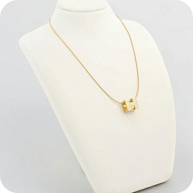 中古 エルメス ネックレス レディース ブランド HERMES  カージュドアッシュ ホワイト アクセサリー USDHE115974011