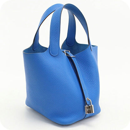 Used Hermes Handbag Unisex Brand HERMES Picotan Lock PM Blue USDHE117616011