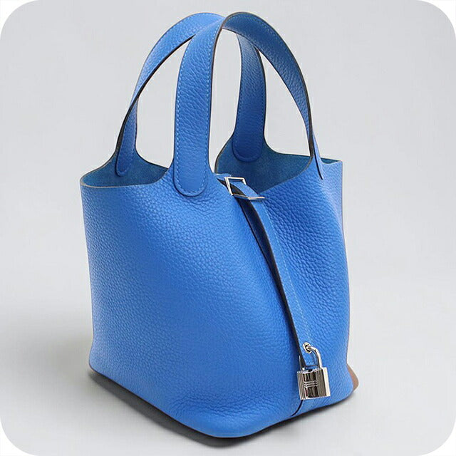 二手 Hermes 手提包男女皆宜品牌 HERMES Picotan Lock 小号小号蓝色 USDHE117616011