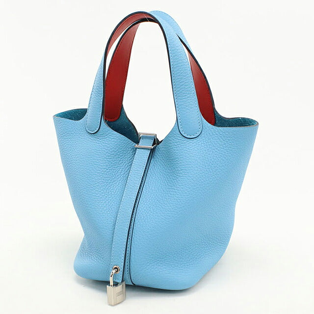 Used Hermes Handbag Unisex Brand HERMES Picotan Rock Eclat PM Blue USDHE117751011