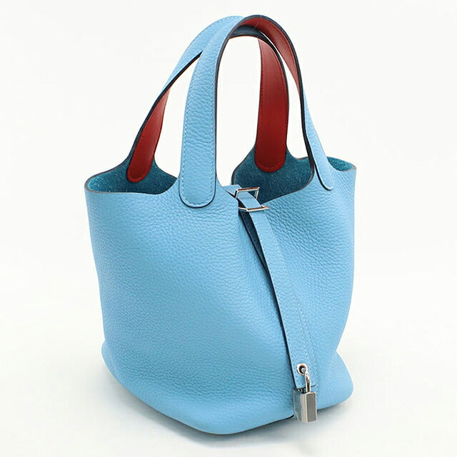 Used Hermes Handbag Unisex Brand HERMES Picotan Rock Eclat PM Blue USDHE117751011