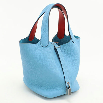 Used Hermes Handbag Unisex Brand HERMES Picotan Rock Eclat PM Blue USDHE117751011