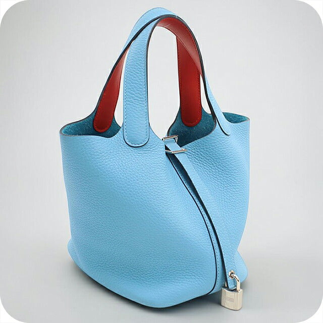 二手 Hermes 手提包男女通用品牌 HERMES Picotan Rock Eclat 小号小号蓝色 USDHE117751011