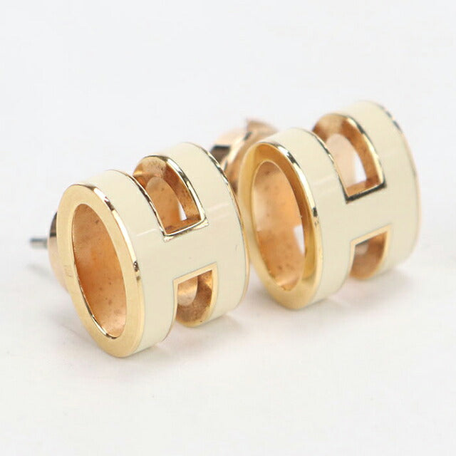 中古 エルメス ピアス レディース ブランド HERMES  ポップH ホワイト アクセサリー USDHE118003011