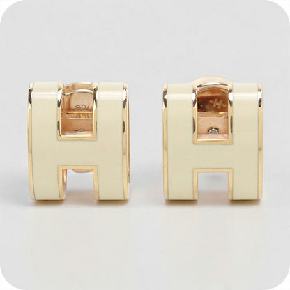中古 エルメス ピアス レディース ブランド HERMES  ポップH ホワイト アクセサリー USDHE118003011