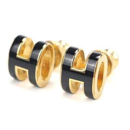 中古 エルメス ピアス レディース ブランド HERMES  ミニ ポップH ブラック アクセサリー USDHE118005011