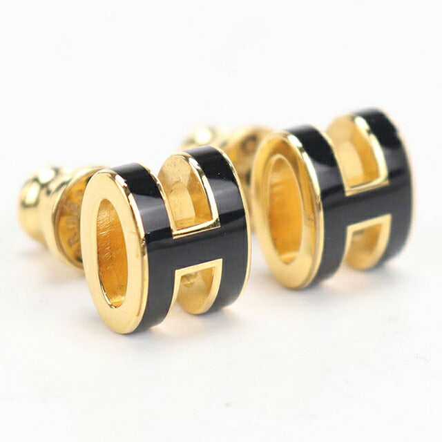 中古 エルメス ピアス レディース ブランド HERMES  ミニ ポップH ブラック アクセサリー USDHE118005011