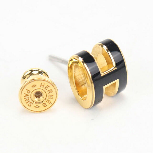 中古 エルメス ピアス レディース ブランド HERMES  ミニ ポップH ブラック アクセサリー USDHE118005011