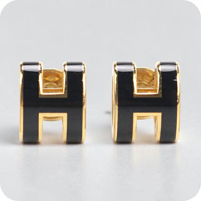 中古 エルメス ピアス レディース ブランド HERMES  ミニ ポップH ブラック アクセサリー USDHE118005011