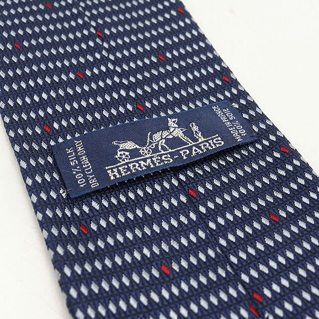 中古 エルメス ネクタイ メンズ ブランド HERMES   ネイビー USDHE118850011