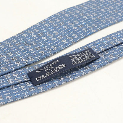中古 エルメス ネクタイ メンズ ブランド HERMES  シルクタイ ブルー USDHE118871011