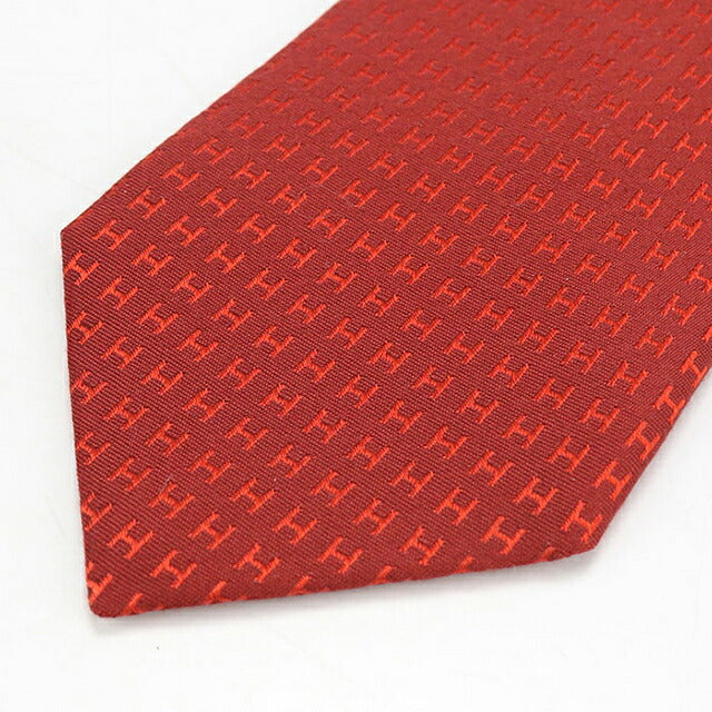 中古 エルメス ネクタイ メンズ ブランド HERMES   レッド USDHE118872011
