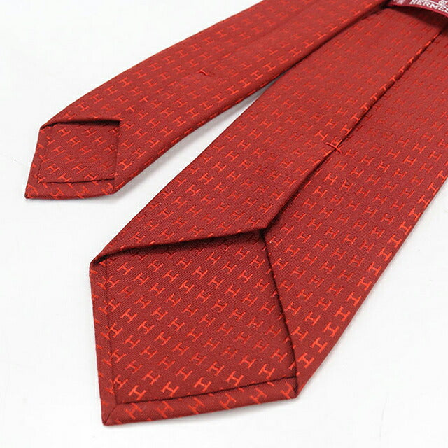 中古 エルメス ネクタイ メンズ ブランド HERMES   レッド USDHE118872011