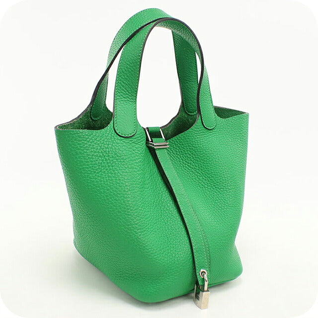Used Hermes Handbag Unisex Brand HERMES Picotan Lock PM Green USDHE119358011