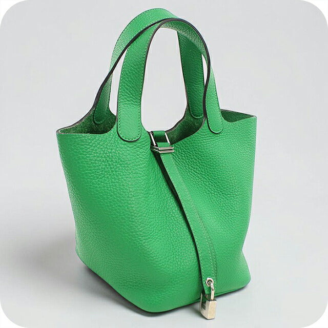 Used Hermes Handbag Unisex Brand HERMES Picotan Lock PM Green USDHE119358011