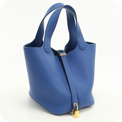 Used Hermes Handbag Unisex Brand HERMES Picotan Lock PM Blue USDHE120303011