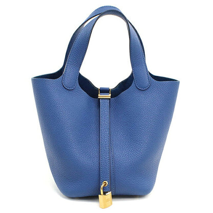 Used Hermes Handbag Unisex Brand HERMES Picotan Lock PM Blue USDHE120303011