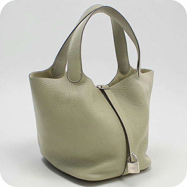 二手 Hermes 手提包男女通用品牌 HERMES Picotan Lock MM 绿色 USDHE120767011