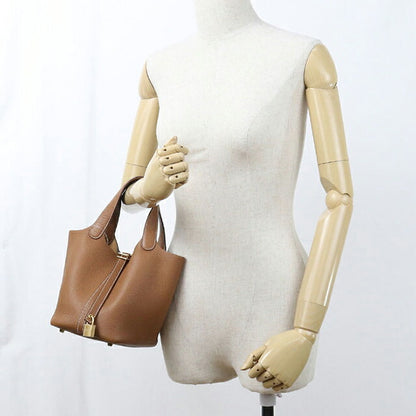 中古 エルメス ハンドバッグ ユニセックス ブランド HERMES  ピコタンロックPM ブラウン USDHE121051011