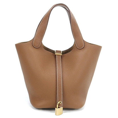 中古 エルメス ハンドバッグ ユニセックス ブランド HERMES  ピコタンロックPM ブラウン USDHE121051011