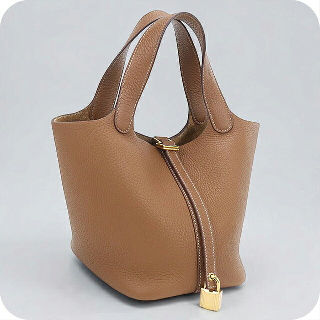 中古 エルメス ハンドバッグ ユニセックス ブランド HERMES  ピコタンロックPM ブラウン USDHE121051011