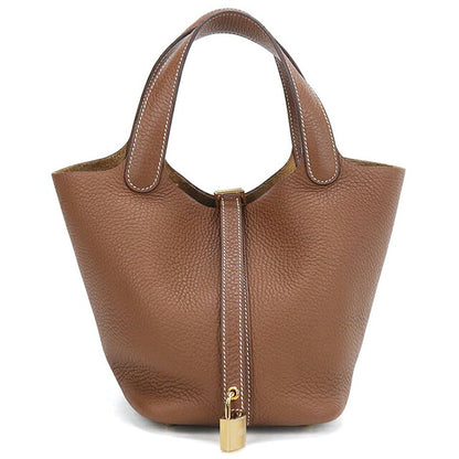 中古 エルメス ハンドバッグ ユニセックス ブランド HERMES  ピコタンロックPM ブラウン USDHE121052011