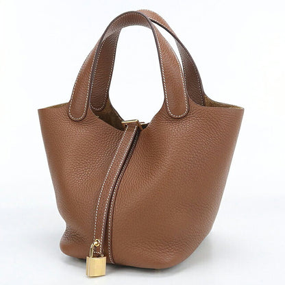 中古 エルメス ハンドバッグ ユニセックス ブランド HERMES  ピコタンロックPM ブラウン USDHE121052011