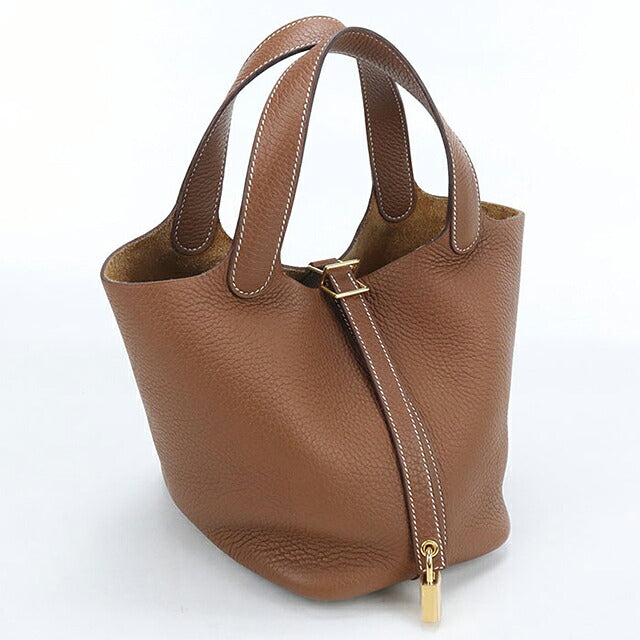 中古 エルメス ハンドバッグ ユニセックス ブランド HERMES  ピコタンロックPM ブラウン USDHE121052011