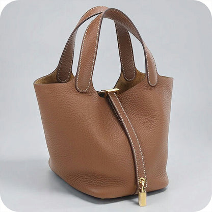 中古 エルメス ハンドバッグ ユニセックス ブランド HERMES  ピコタンロックPM ブラウン USDHE121052011