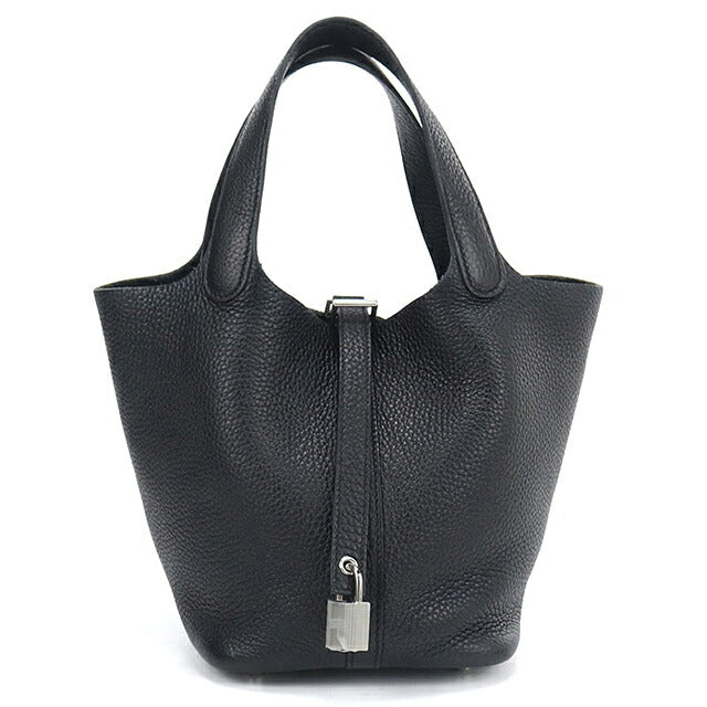 中古 エルメス ハンドバッグ ユニセックス ブランド HERMES  ピコタンロックPM ブラック USDHE121053011