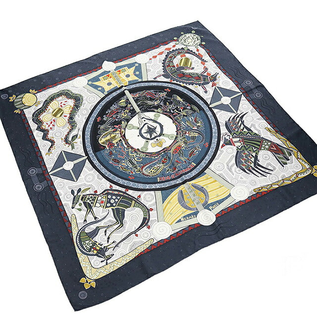Used Hermes Scarf Unisex Brand HERMES Carre90 Black USDHE121559011