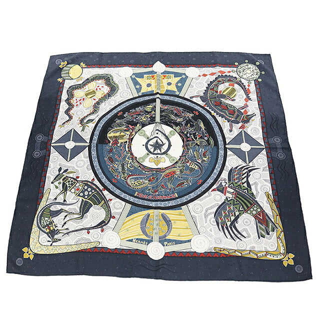 Used Hermes Scarf Unisex Brand HERMES Carre90 Black USDHE121559011