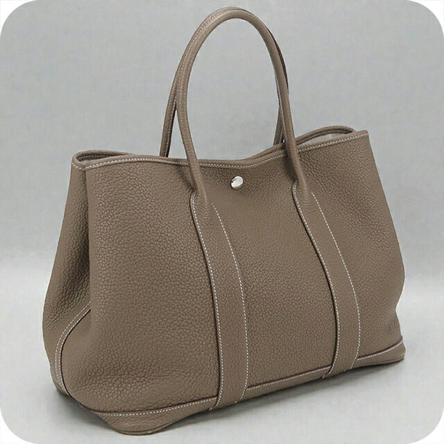 二手 Hermes 手提包 女士品牌 HERMES Garden Party PM 灰色包 USDHE85770011