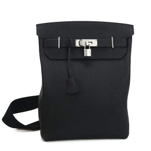 Used Hermes Body Bag Unisex Brand HERMES Akkad GM Black Bag USDHE88092011