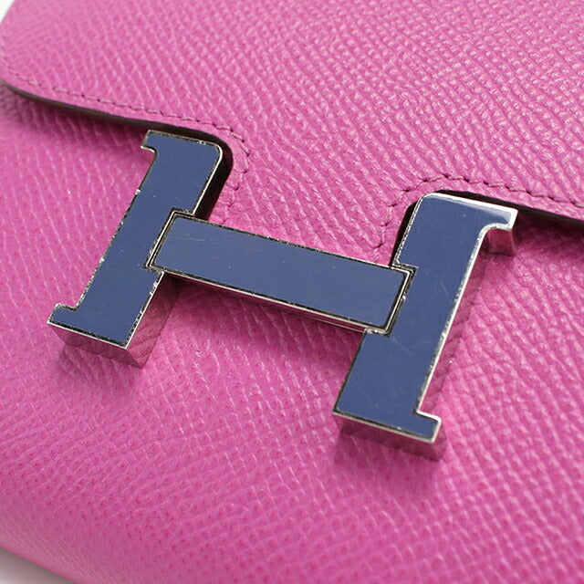 HERMES エルメス コンスタンス コンパクト財布 ピンク パープル 折財布 HERMES - HERMES エルメス コンスタンス コンパクト財布 ピンク