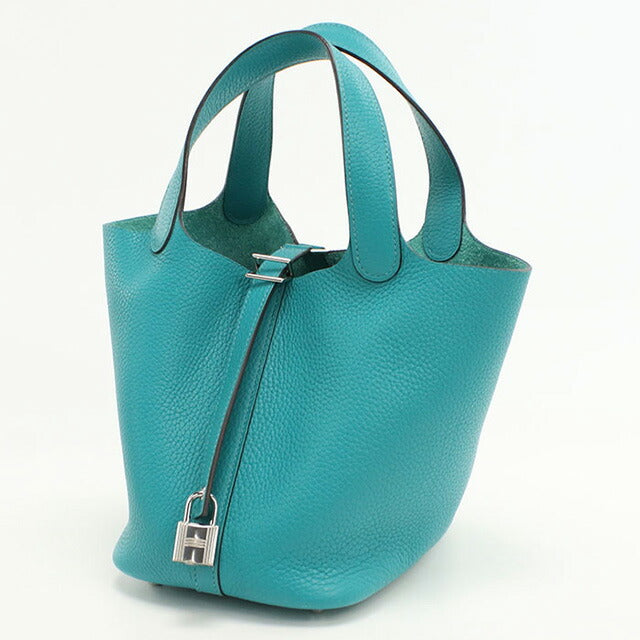 Used Hermes Handbag Ladies Brand HERMES Picotan Lock PM Blue Bag USDHE91208011