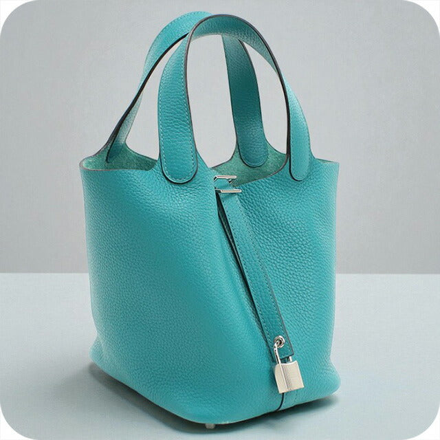 Used Hermes Handbag Ladies Brand HERMES Picotan Lock PM Blue Bag USDHE91208011