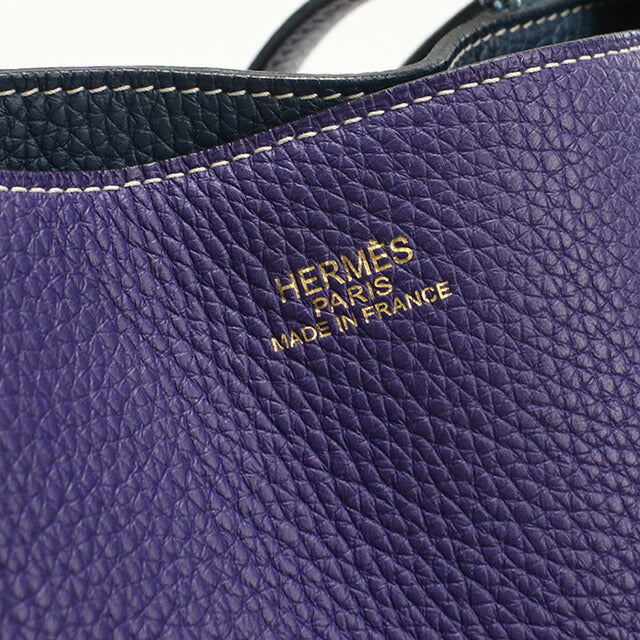 中古 エルメス トートバッグ レディース ブランド HERMES ドゥブルセンス36 ブルー バッグ USDHE93728011