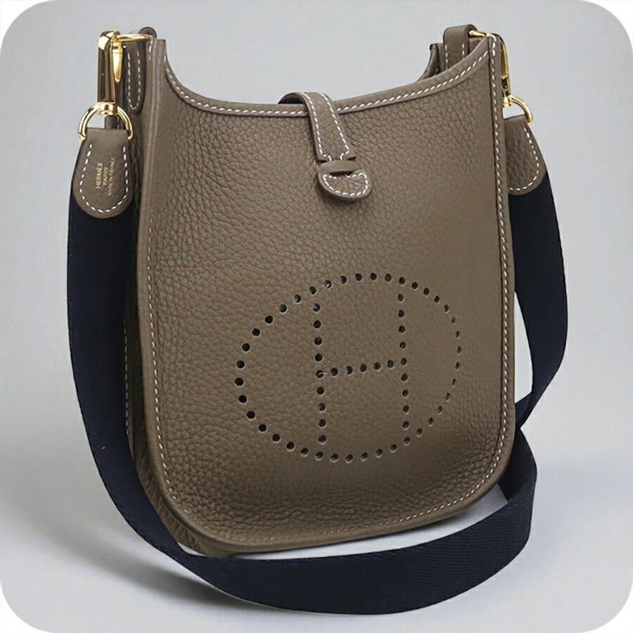 中古 エルメス 斜め掛け ショルダーバッグ レディース ブランド HERMES エブリンTPM グレー バッグ USDHE95148011