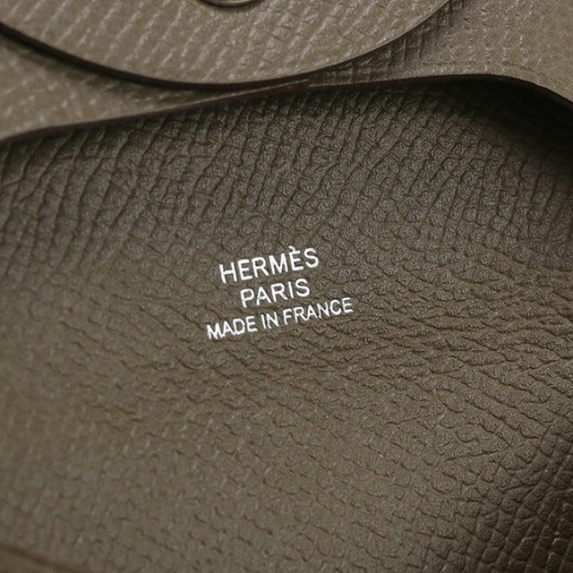 中古 エルメス 小銭入れ ユニセックス ブランド HERMES バスティア グレー 財布 USDHE95604011